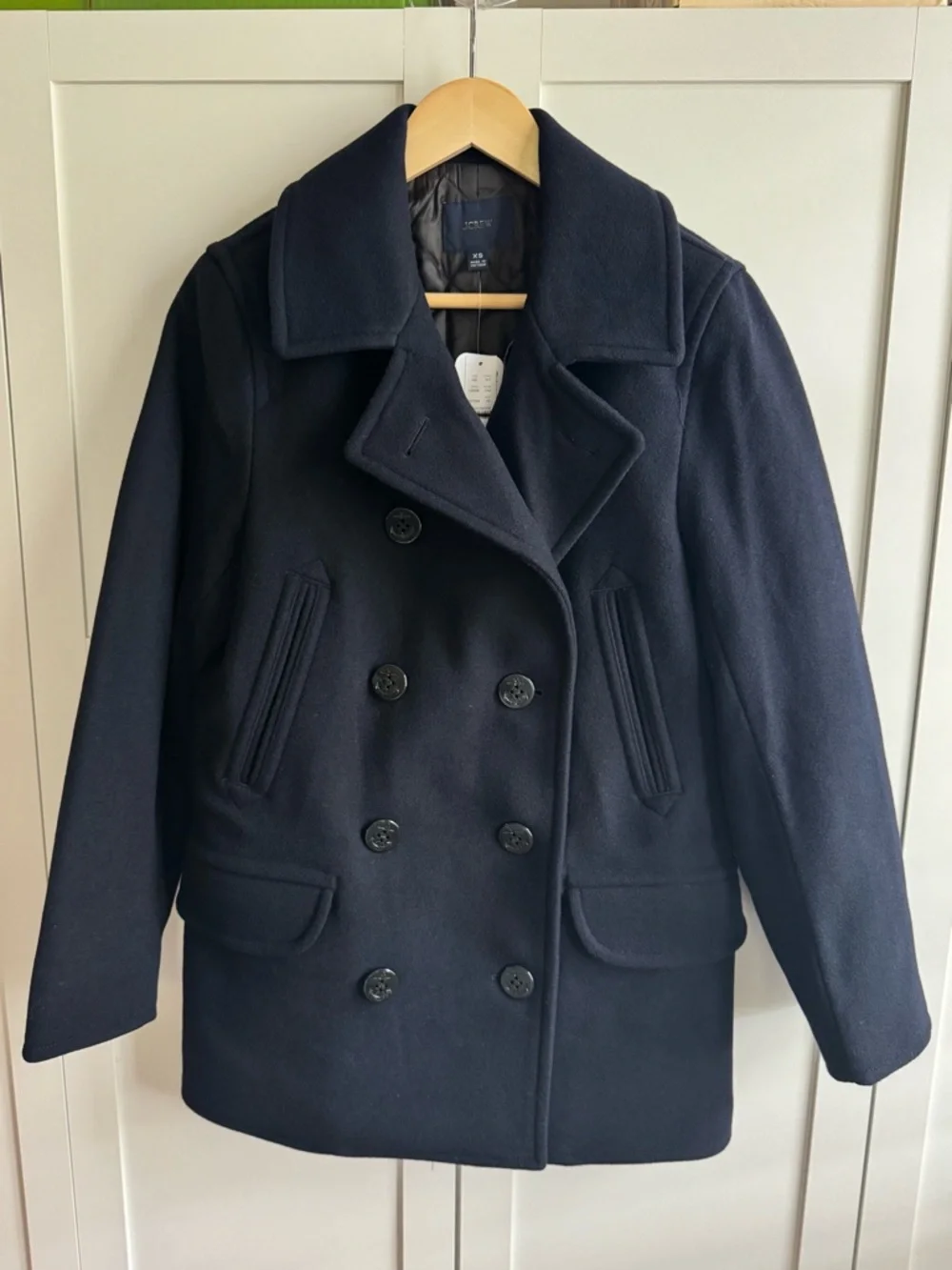J.Crew Dock Peacoat in Wool Blend with PrimaLoft® in Classic Navy Size XS